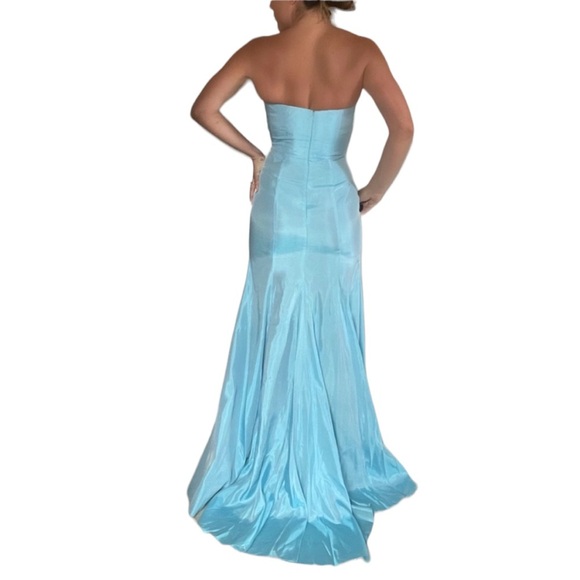 Jovani Strapless Gown Blue/Black - Picture 3 of 7